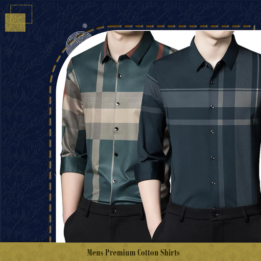Men's Premium Cotton Shirts (GREEN +DGC )