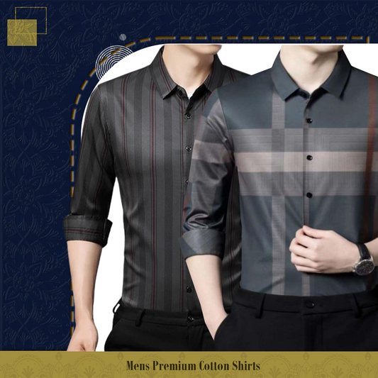 Men's Premium Cotton Shirts (DGRB+BRG)