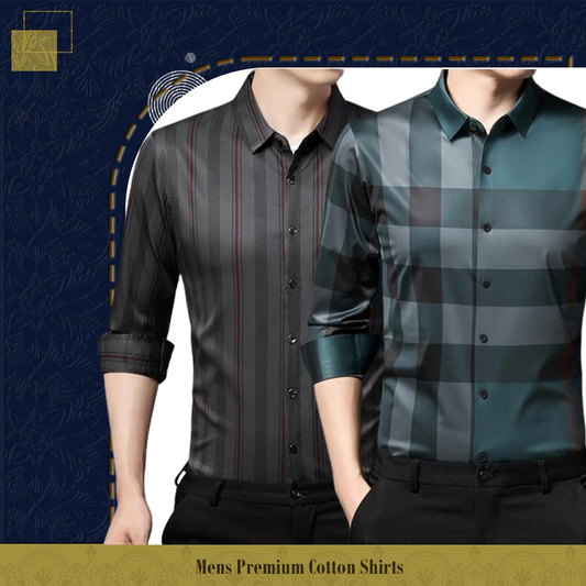 Men's Premium Cotton Shirts (DGRB+PEACOCK)