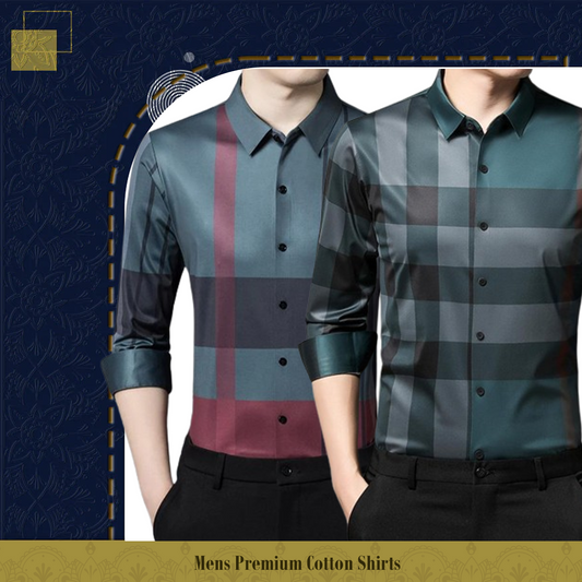 Men's Premium Cotton Shirts (GRC + PEACOCK)