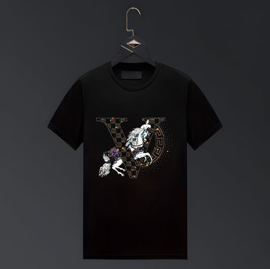 Pack Of 2 Luxury Cotton T-shirts (VHORSE+BUTTERFLY)