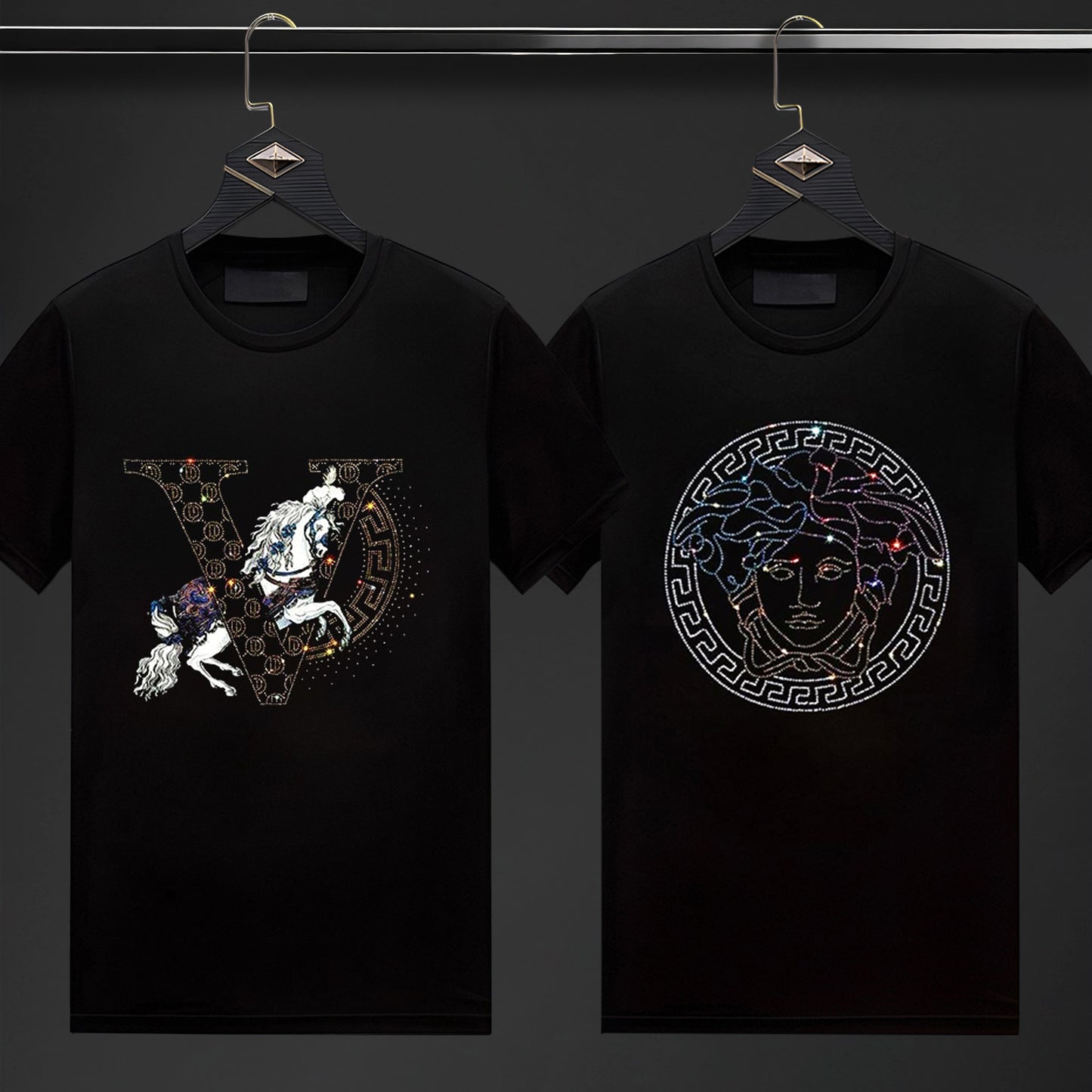 Pack Of 2 Luxury Cotton T-shirts (VHORSE+EMPRESS)