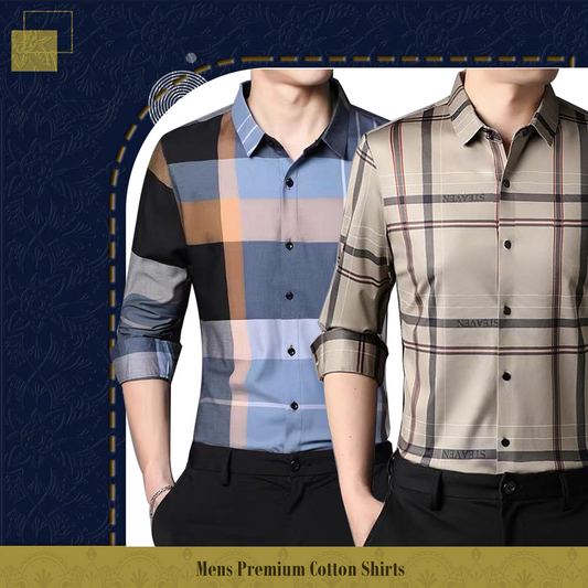 Men's Premium Cotton Shirts (SOB+CREAM)