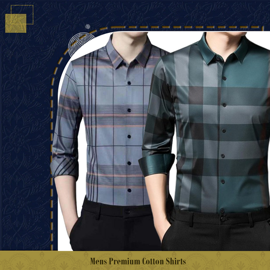 Men's Premium Cotton Shirts (GL+PEACOCK)