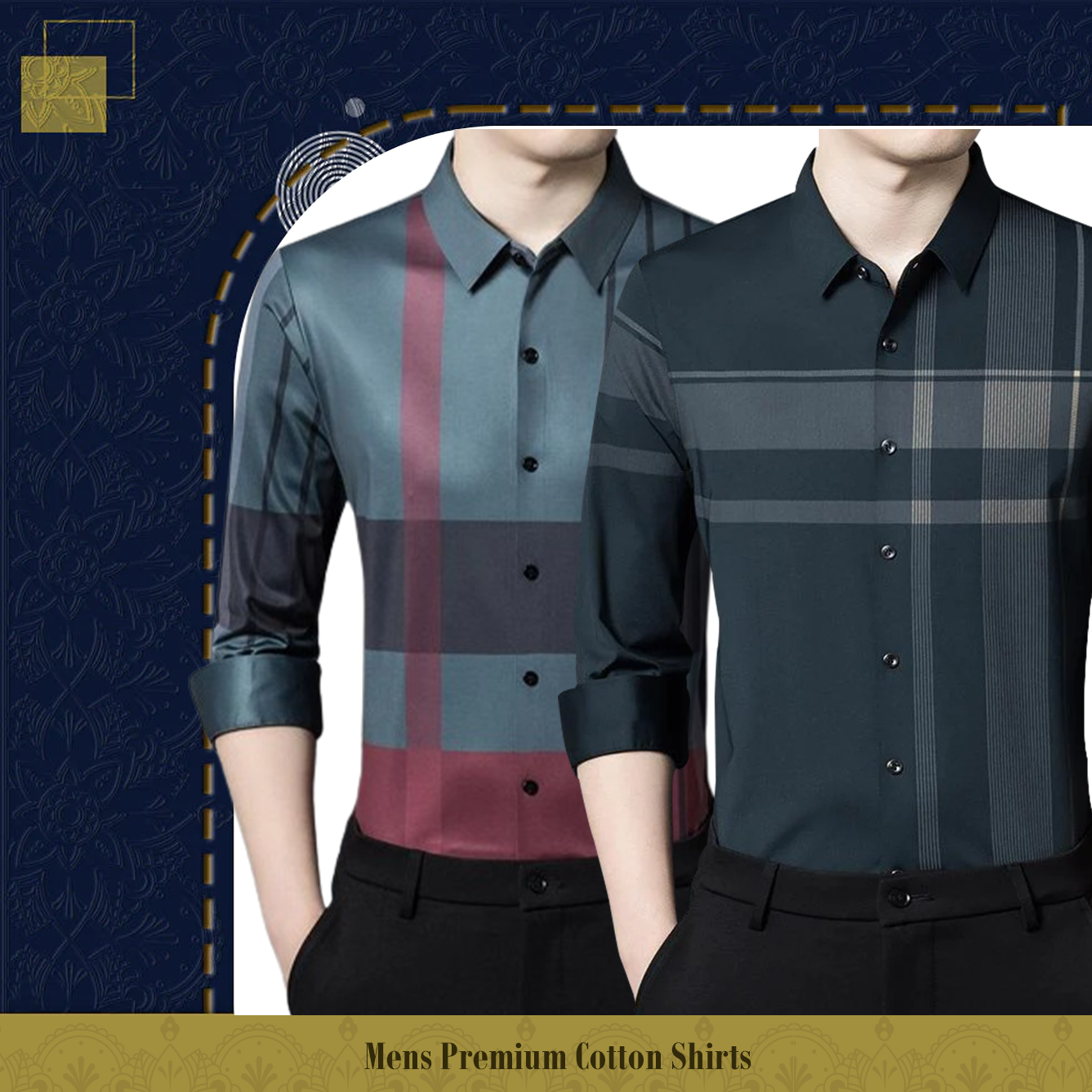Full Sleeve Cotton Check Shirt (GRC + DGC)