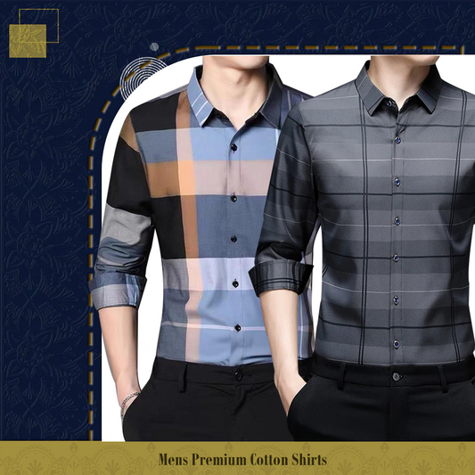 Men's Premium Cotton Shirts (SOB+SILVER L)