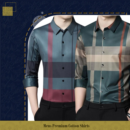 Men's Premium Cotton Shirts (GRC + GREEN)