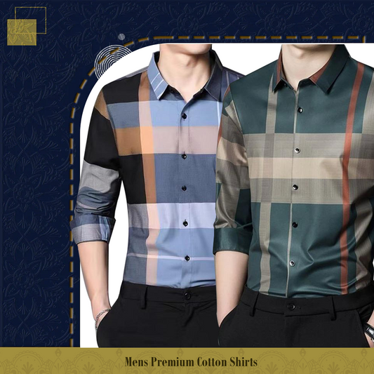Men's Premium Cotton Shirts (SOB+GREEN)