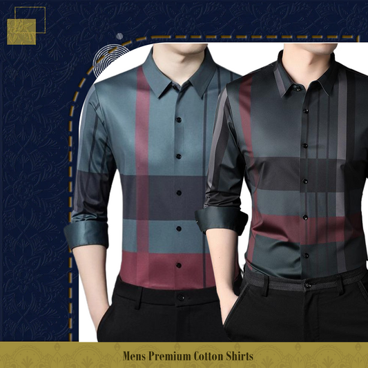Men's Premium Cotton Shirts (GRC + RBL)