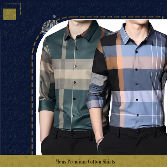 Men's Premium Cotton Shirts (GREEN + SOB)