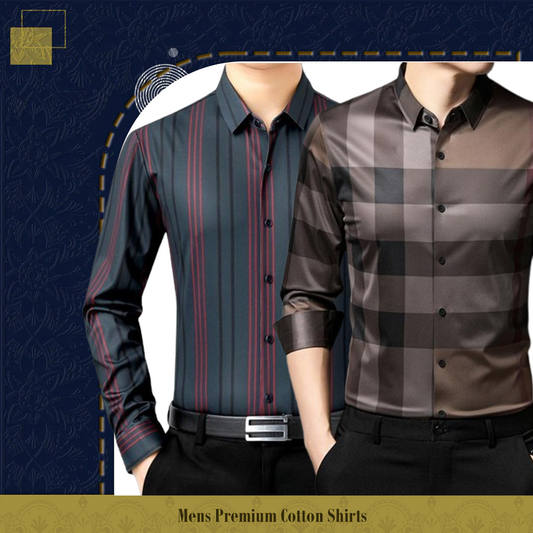 Men's Premium Cotton Shirts (R LINE+BB CHECK)