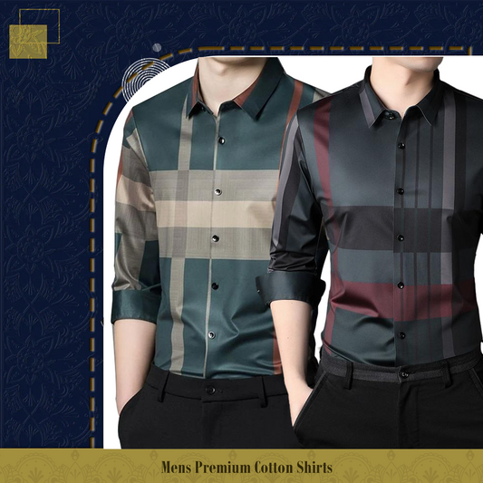 Men's Premium Cotton Shirts (GREEN + RBL)
