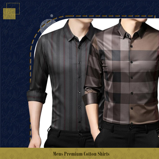 Men's Premium Cotton Shirts (DGRB+BB CHECK)