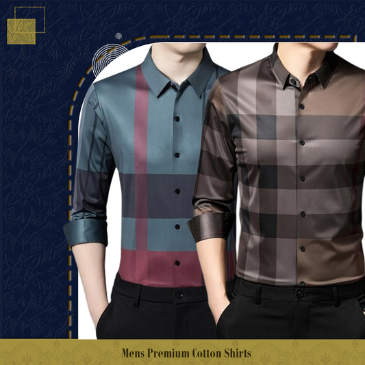 Men's Premium Cotton Shirts (GRC + BB CHECK)