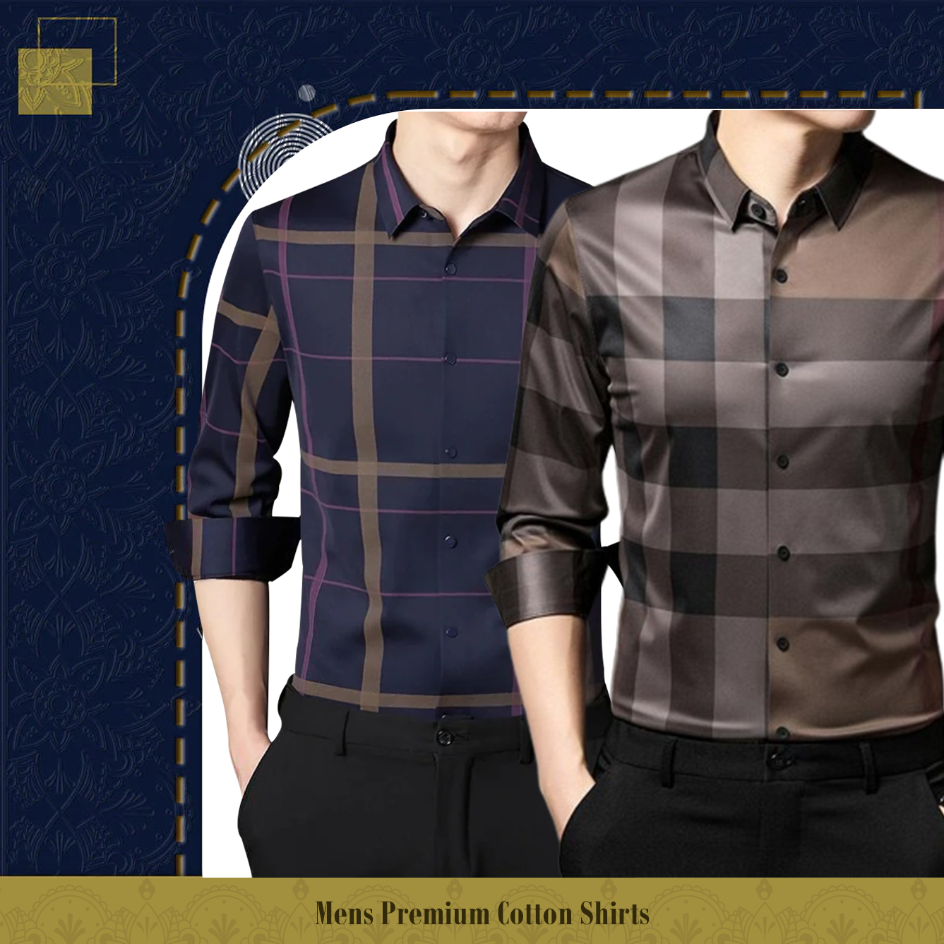 Full Sleeve Cotton Check Shirt (PURPLE+BB CHECK)