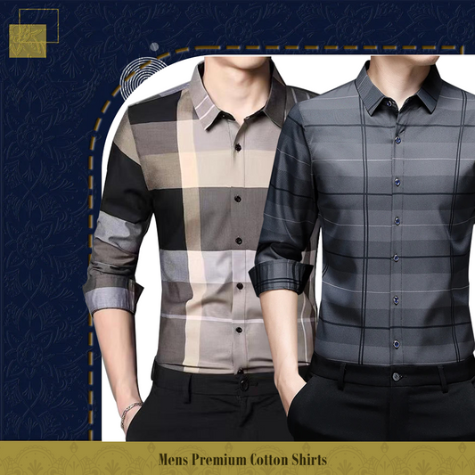 Men's Premium Cotton Shirts (CGL+SILVER_L)