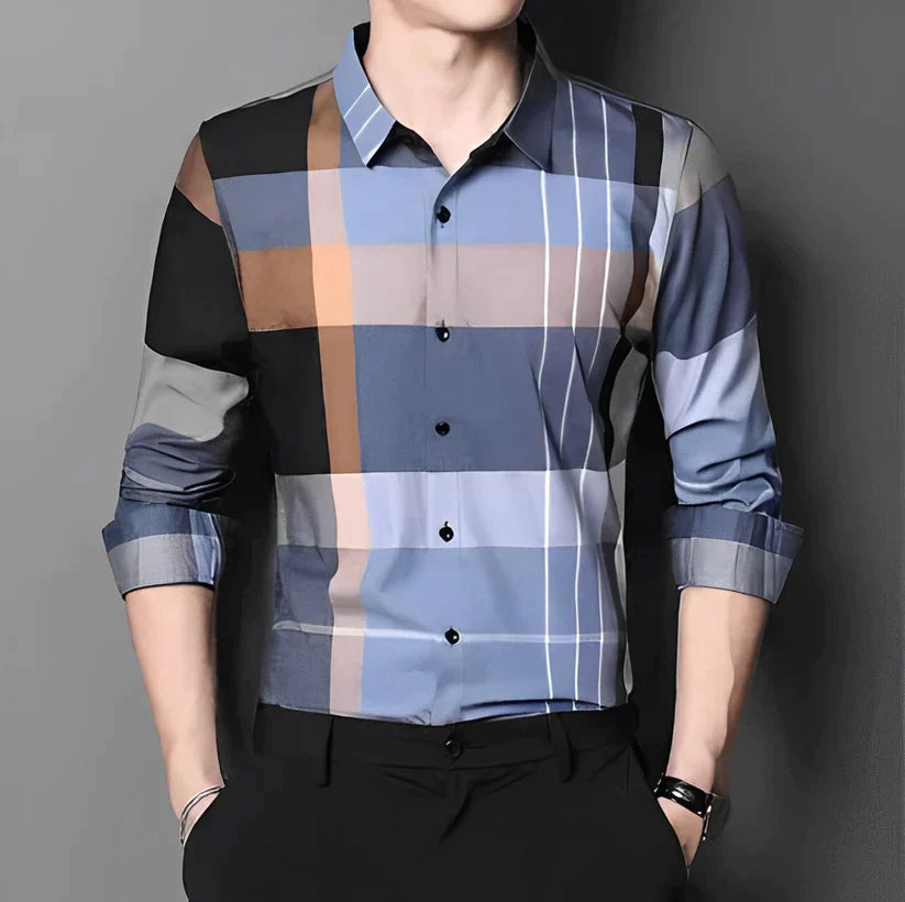 Pack of 2 Full Sleeve Cotton Check Shirt (SOB+PURPLE)