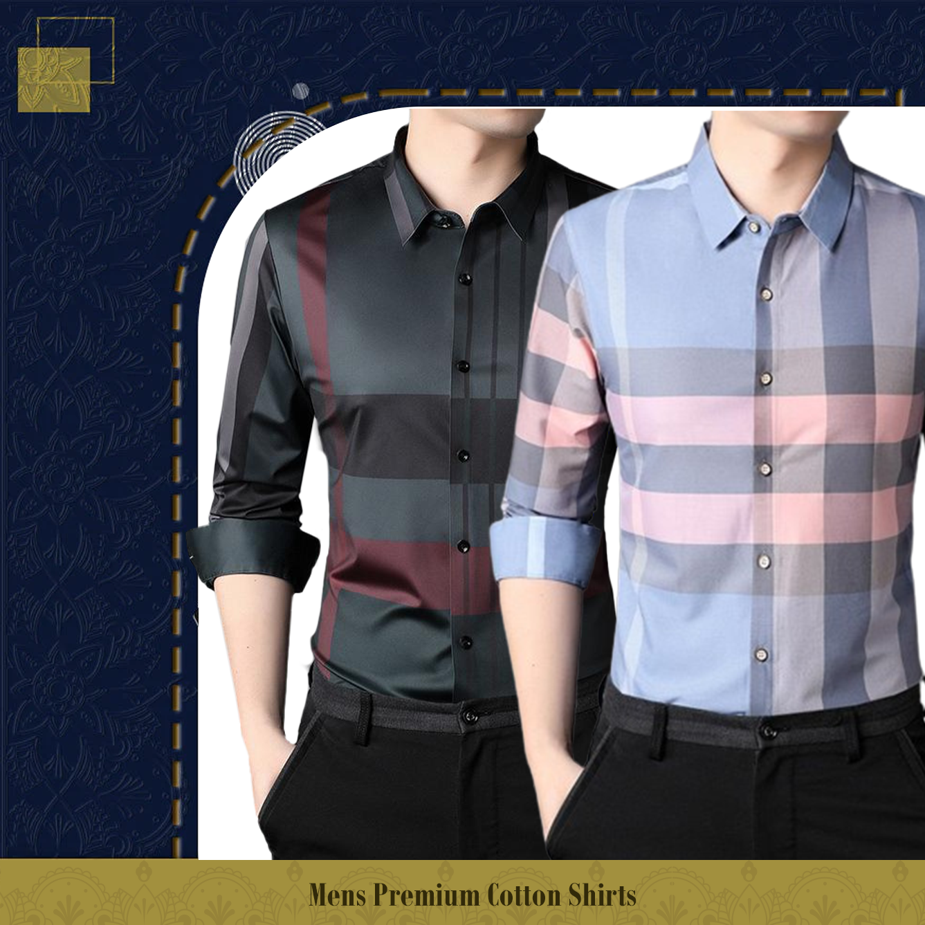 Pack of 2 Full Sleeve Cotton Check Shirt (RBL+SBP)