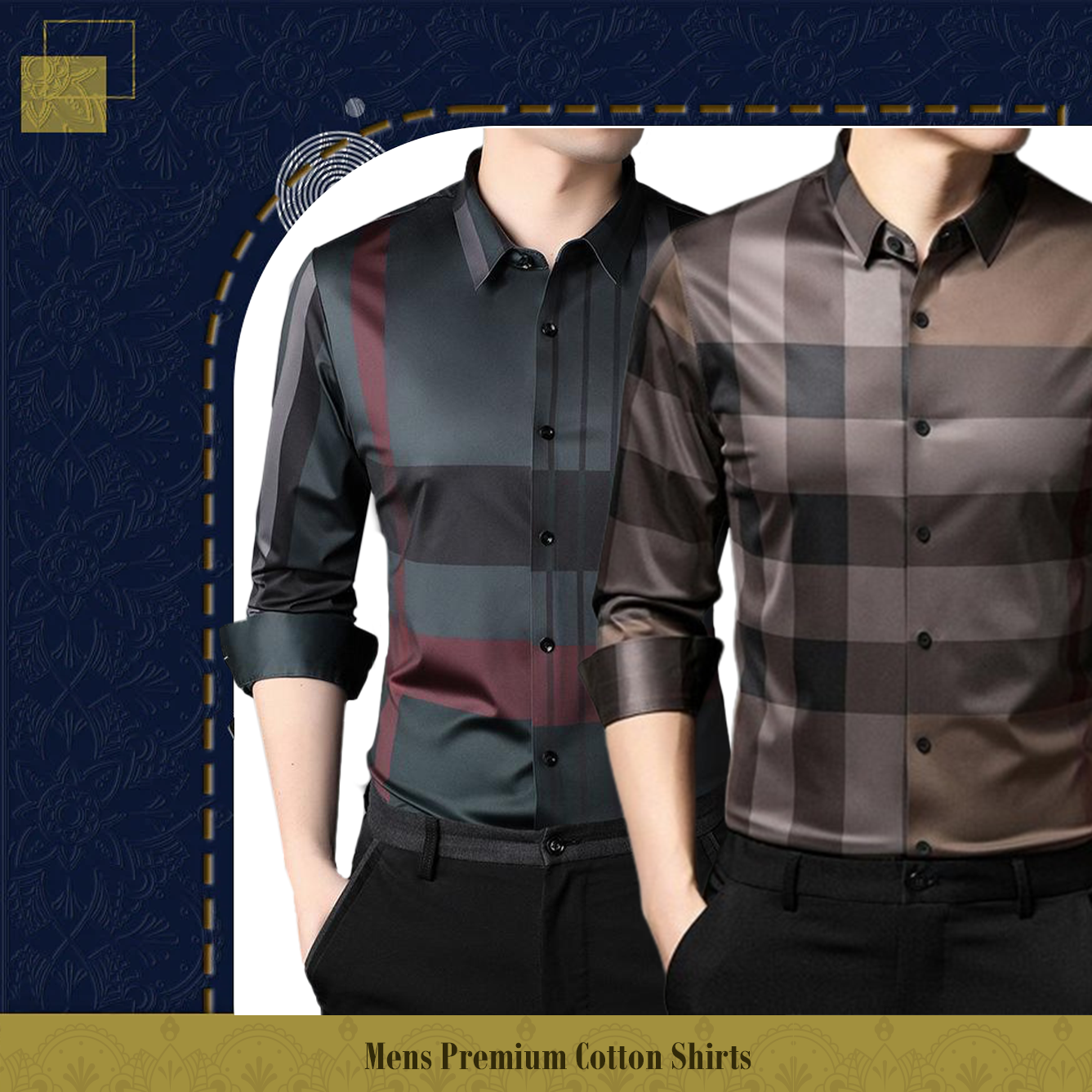Pack of 2 Full Sleeve Cotton Check Shirt (RBL+BB CHECK)