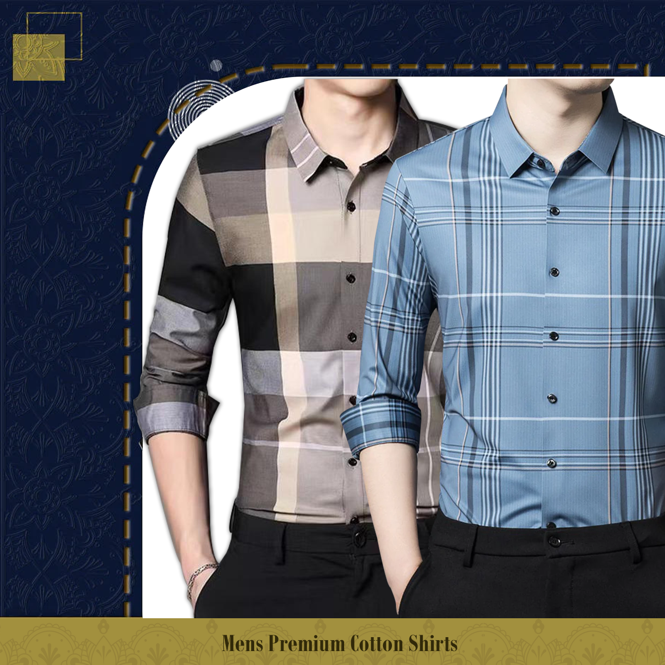 Pack of 2 Full Sleeve Cotton Check Shirt (CGL+GL 2)