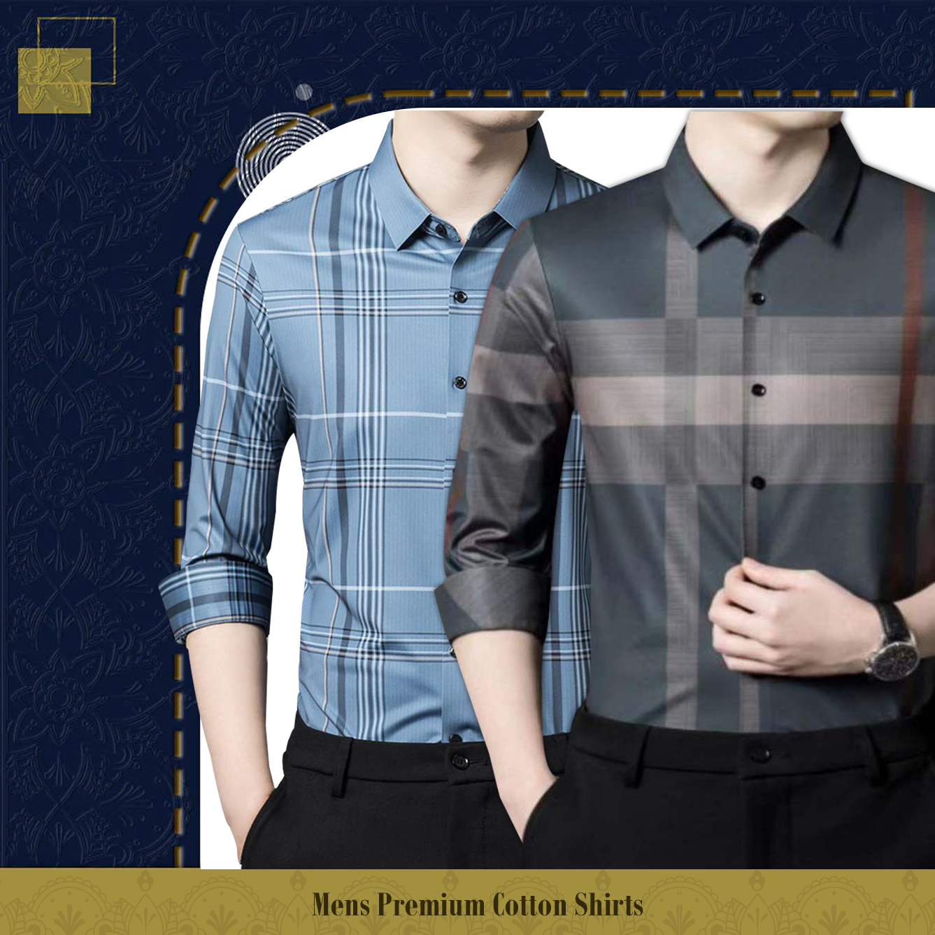 Pack of 2 Full Sleeve Cotton Check Shirt (GL 2+BRG)