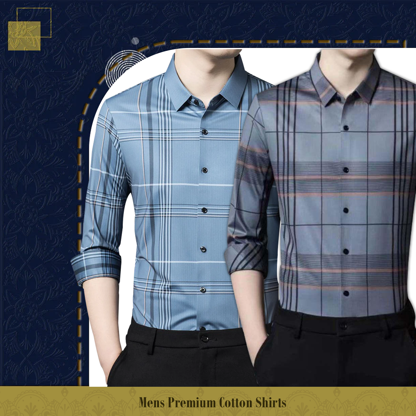 Pack of 2 Full Sleeve Cotton Check Shirt (GL 2+GL)