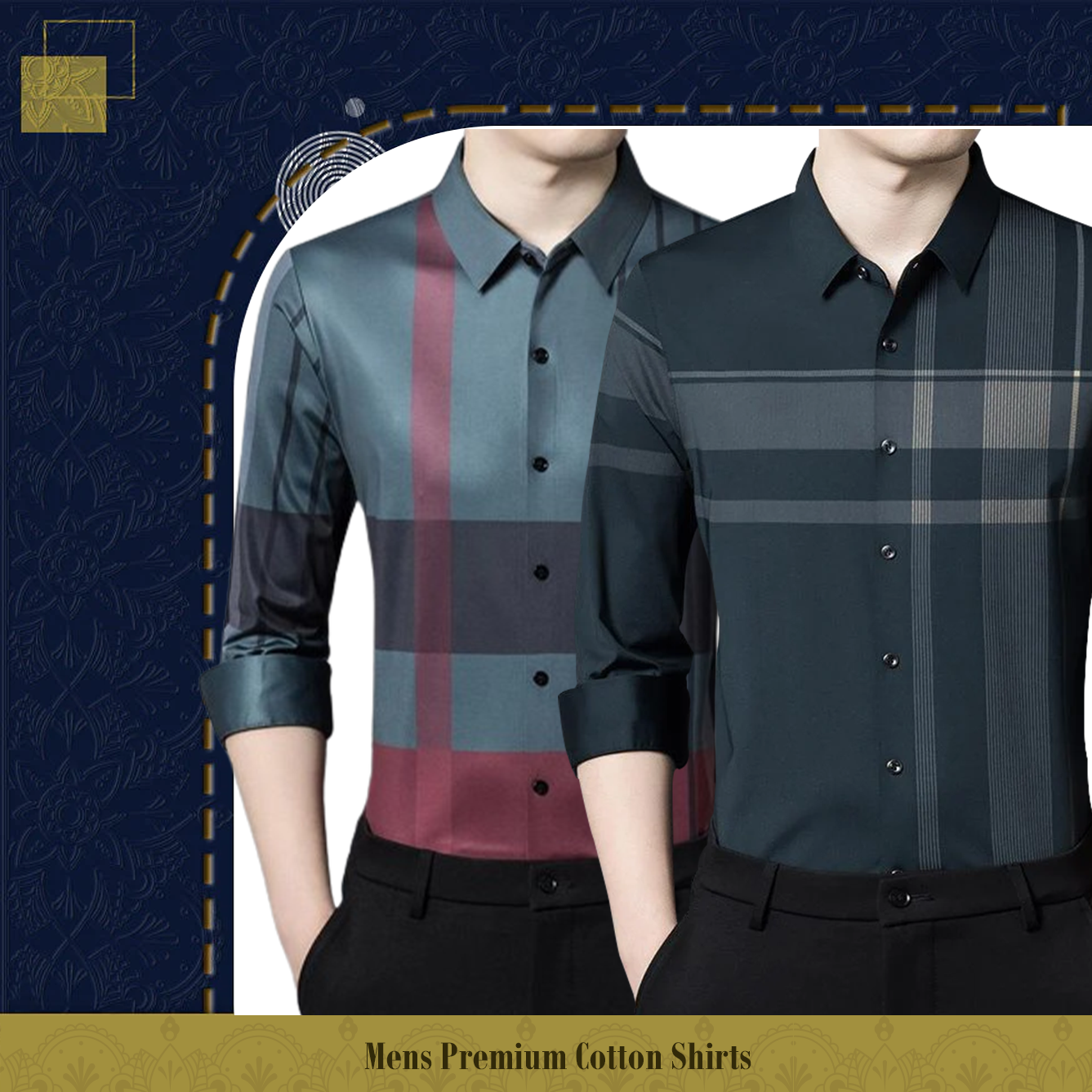 Pack of 2 Full Sleeve Cotton Check Shirt (GRC+DGC)