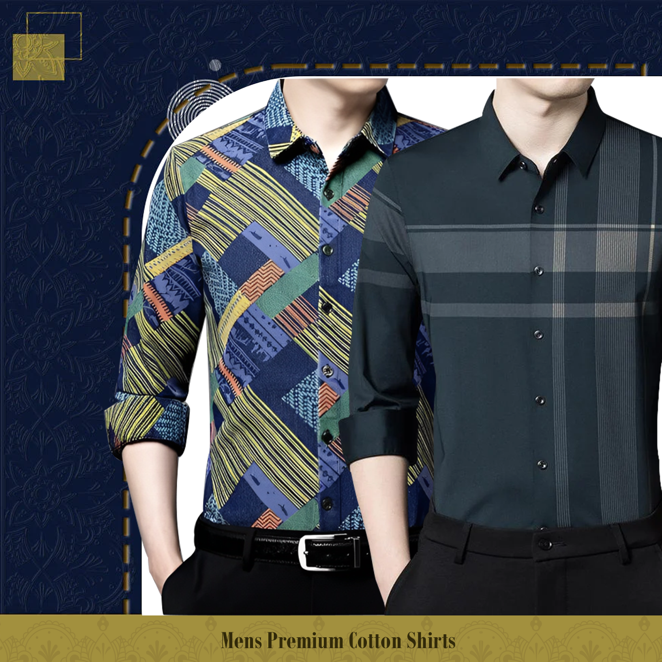 Pack of 2 Full Sleeve Cotton Check Shirt (ZIGZAG+DGC)