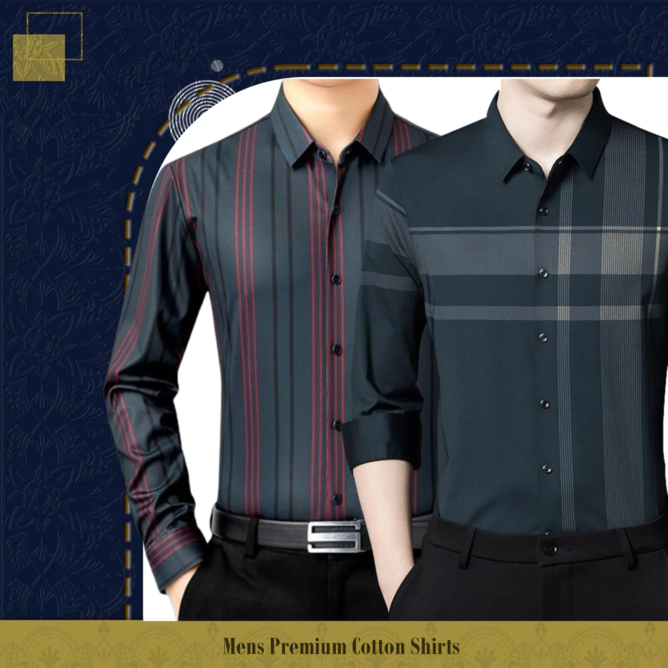 Pack of 2 Full Sleeve Cotton Check Shirt (R LINE+DGC)