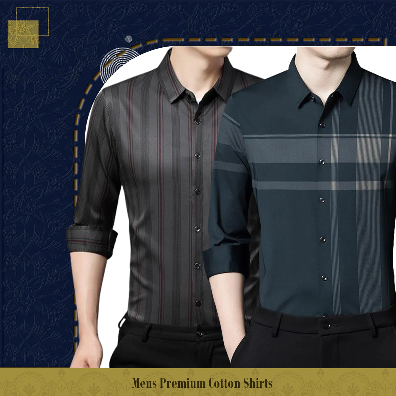 Pack of 2 Full Sleeve Cotton Check Shirt (DGRB+DGC)