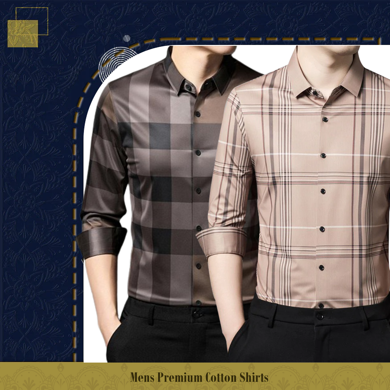 Pack of 2 Full Sleeve Cotton Check Shirt (BB CHECK+PEACH 2)