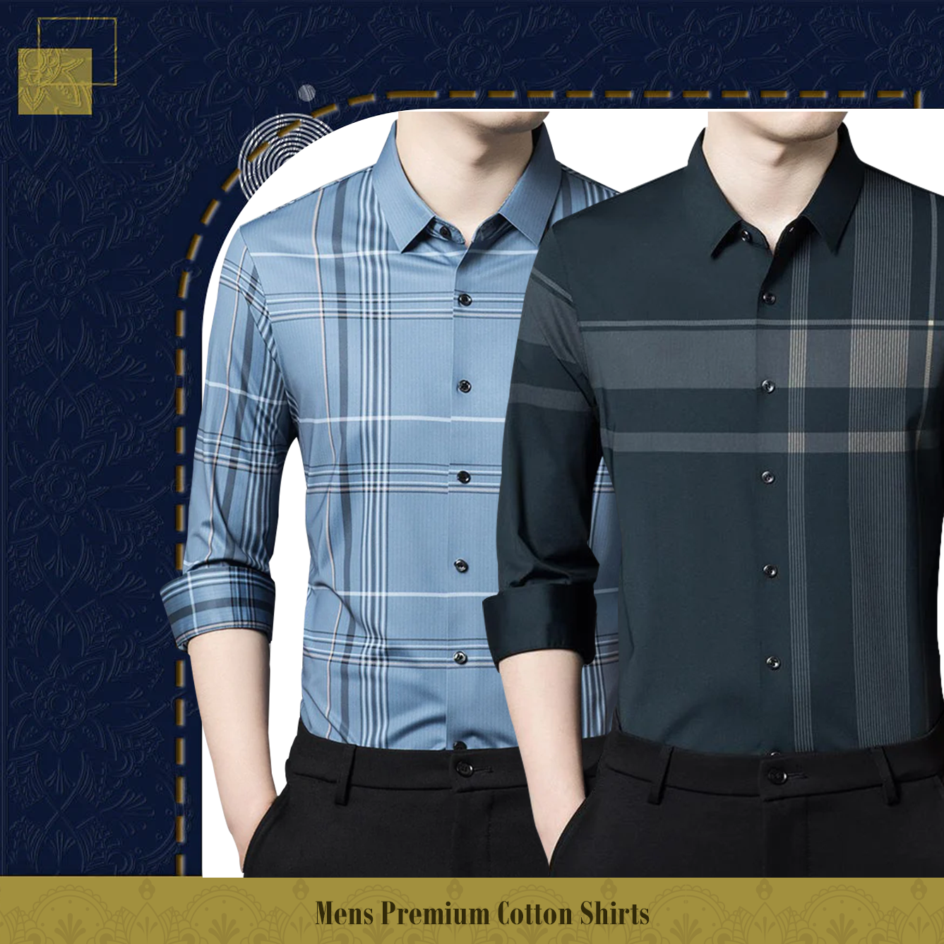 Pack of 2 Full Sleeve Cotton Check Shirt (GL 2+DGC)