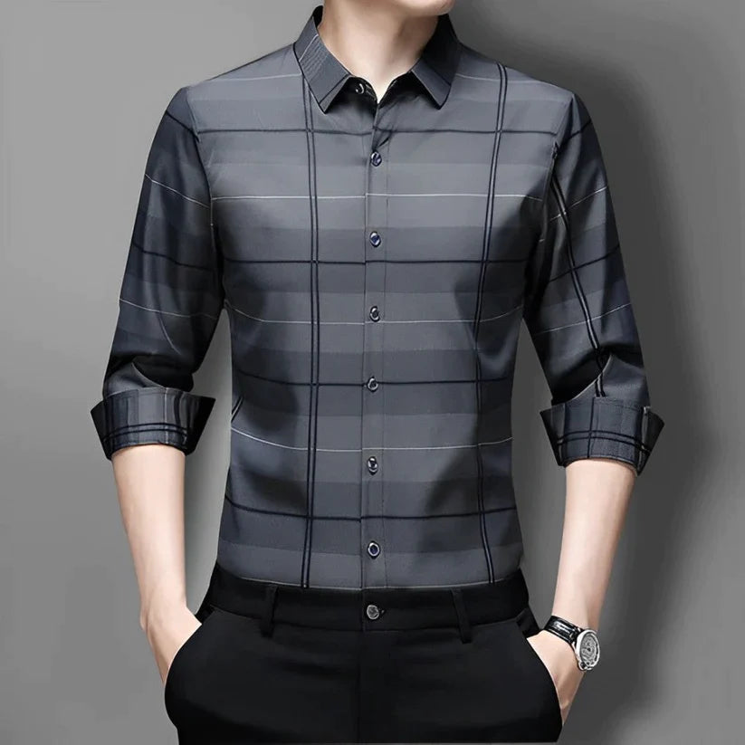 Pack of 2 Full Sleeve Cotton Check Shirt (SILVER L+BLUE G)