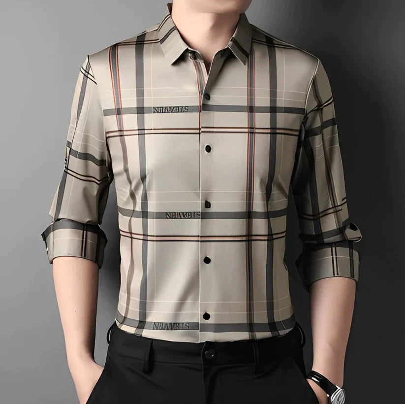 Pack of 2 Full Sleeve Cotton Check Shirt (CREAM+PURPLE)