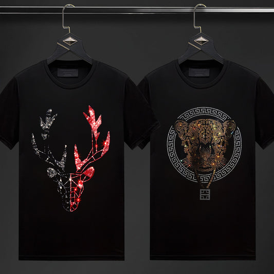 Pack Of 2 Luxury Cotton T-shirts (DEER+TIGERLOCK)