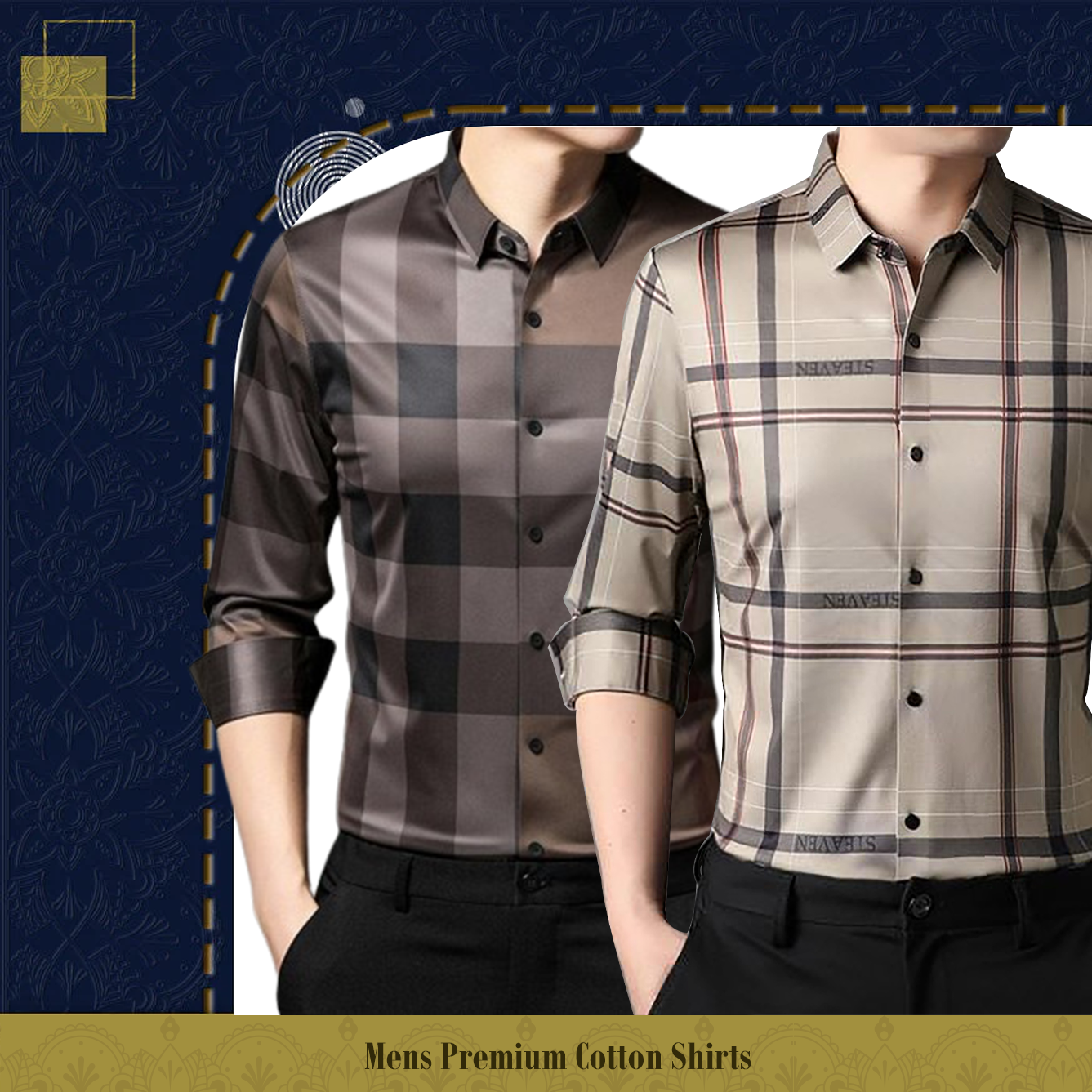 Full Sleeve Cotton Check Shirt (BB Check + CREAM)