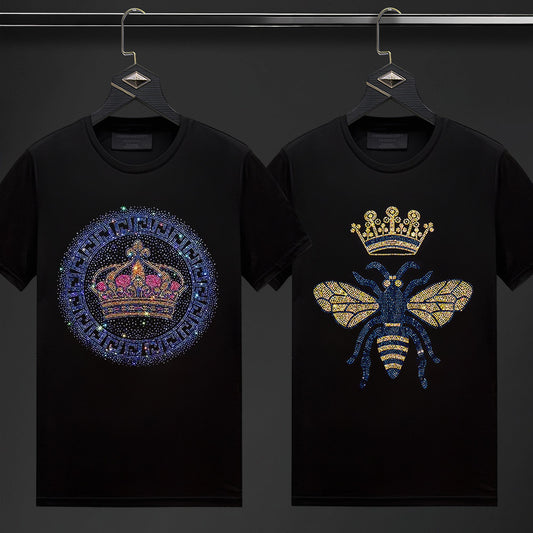 Pack Of 2 Luxury Cotton T-shirts (CROWN+BUTTERFLY)