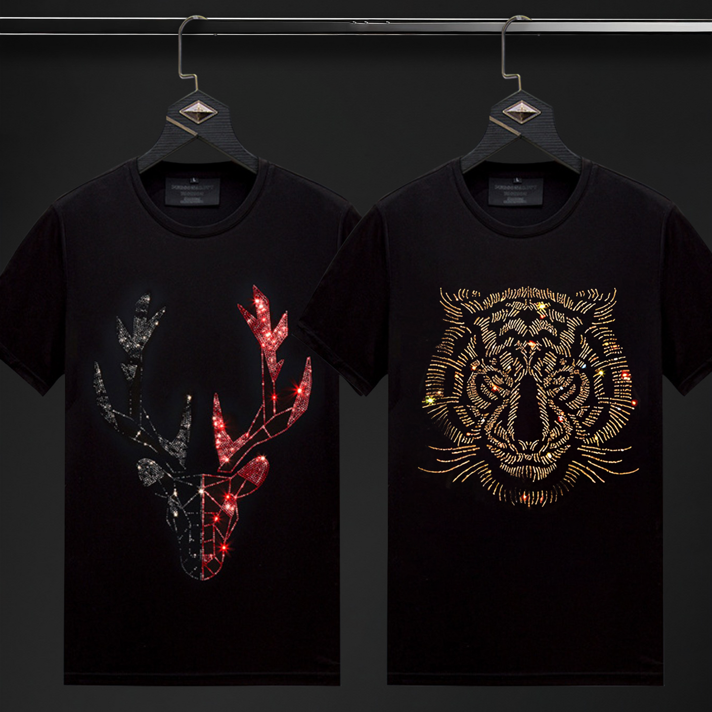 Pack Of 2 Luxury Cotton T-shirts(DEER+TIGER1)