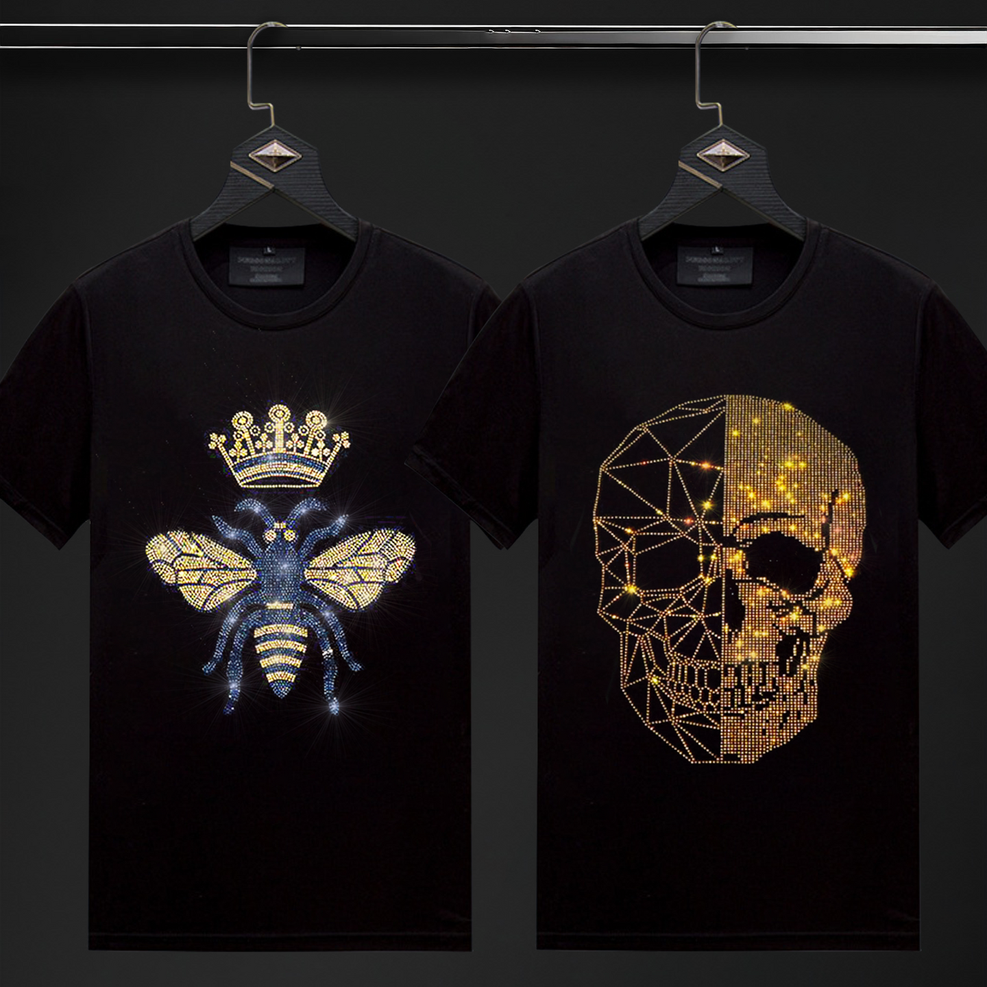 Pack Of 2 Luxury Cotton T-shirts (BUTTERFLY+SKULL)