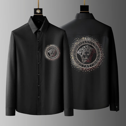 Pack Of 2 Black Luxury Cotton Shirts (SKULL+RULER)