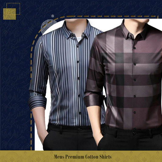 Men's Premium Cotton Shirts (BLUE LINE + BB 2)