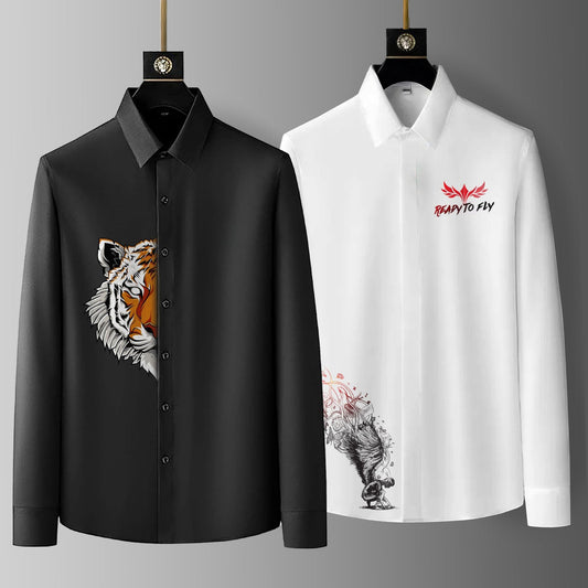 Luxury Design printed Cotton Shirts