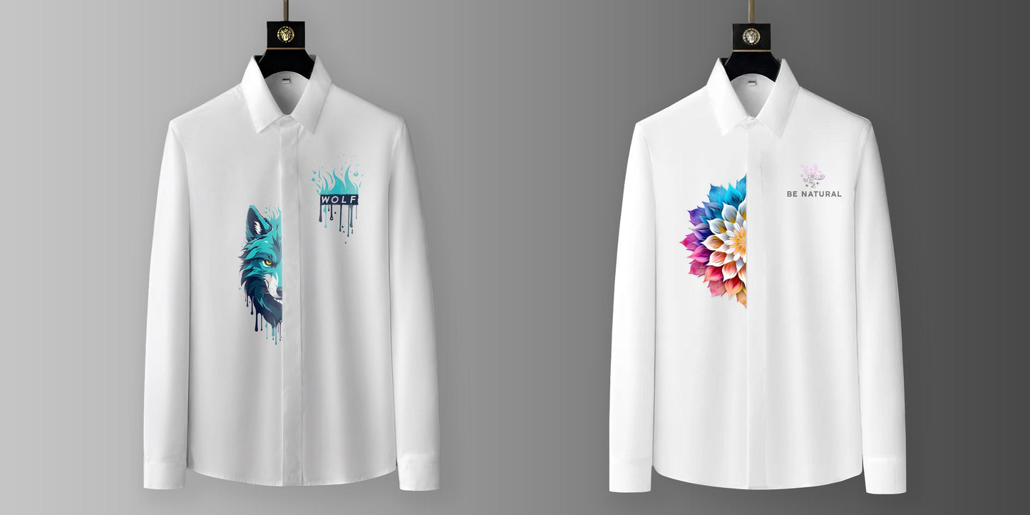 Luxury Design printed Cotton Shirts