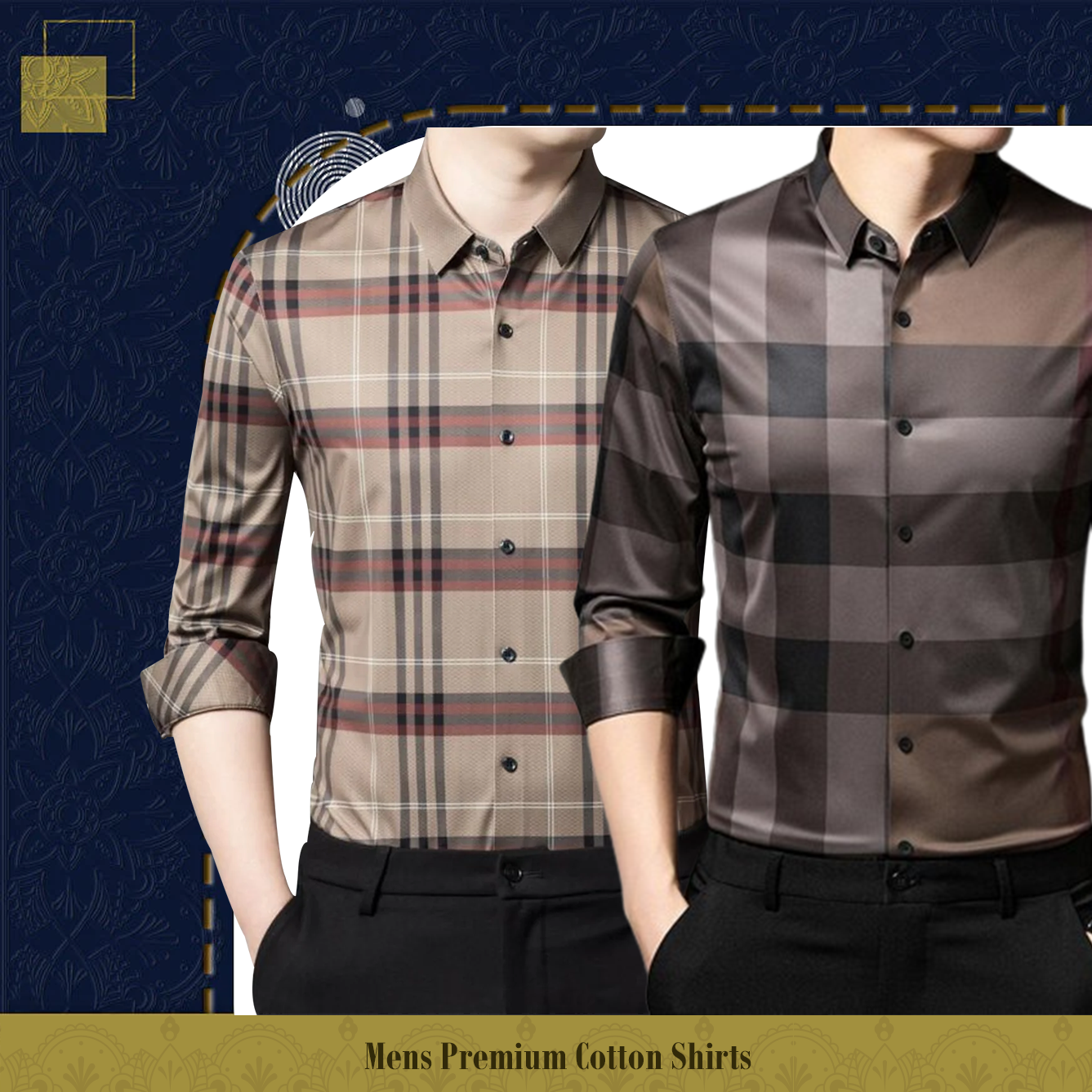 Full Sleeve Cotton Check Shirt (BROWN_BOX+BBCHECK)