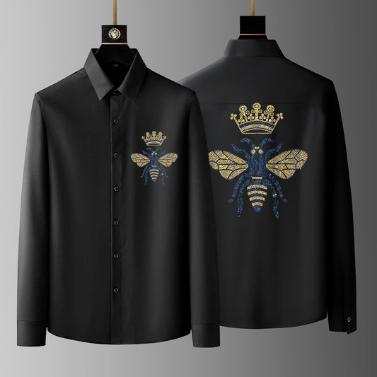 Pack Of 2 Black Luxury Cotton Shirts (BUTTERFLY+TIGERLOCK)