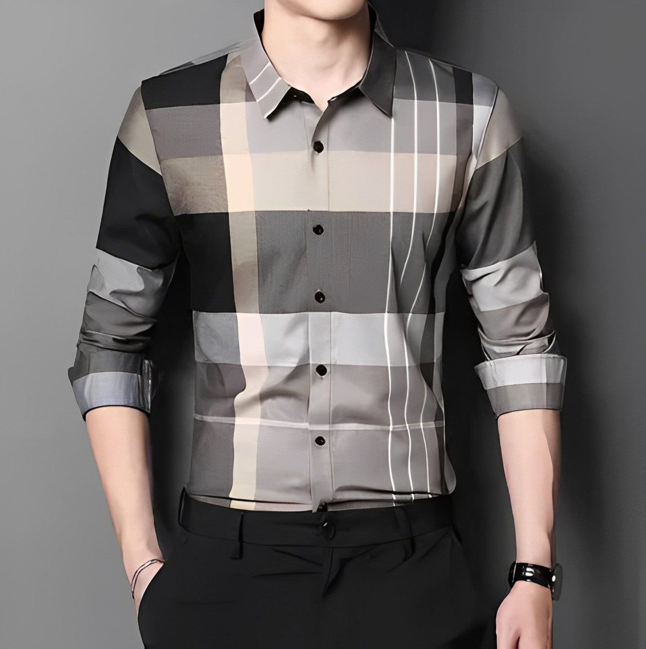 Earth Tone Cotton Full Sleeve Check Shirt (CGL)