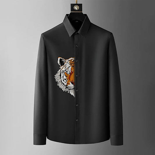 Luxury Design Black Printed Cotton Shirt (FMC - A17)