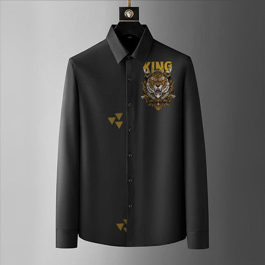 Luxury Design Black Printed Cotton Shirt (FMC - A20)