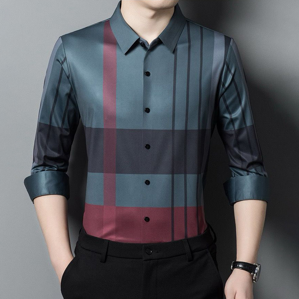 Festive Fusion Cotton Full Sleeve Check Shirt (GRC)