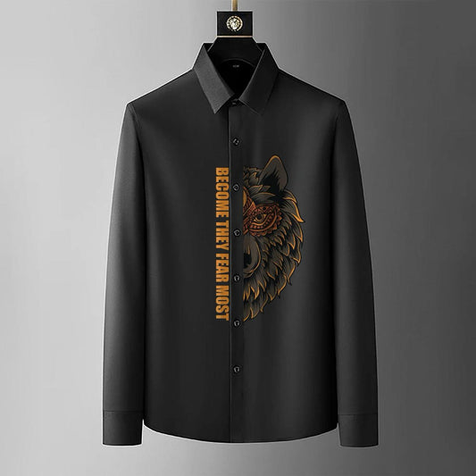 Luxury Design Black Printed Cotton Shirt (FMC - A23)